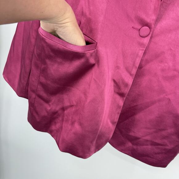 SLA The Label Olivia Oversized Satin Blazer Size XL Magenta Pink NWT - Picture 5 of 13